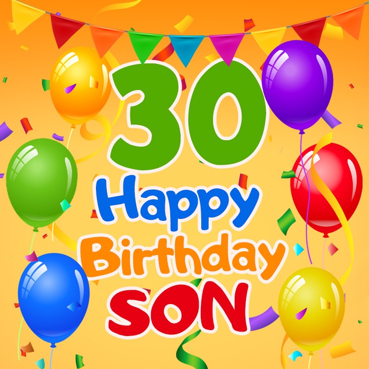 Happy 30th Birthday Son Image (square shape image)