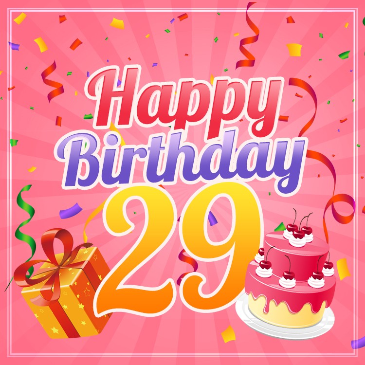 Happy 29th Birthday Image for Her (square shape image)