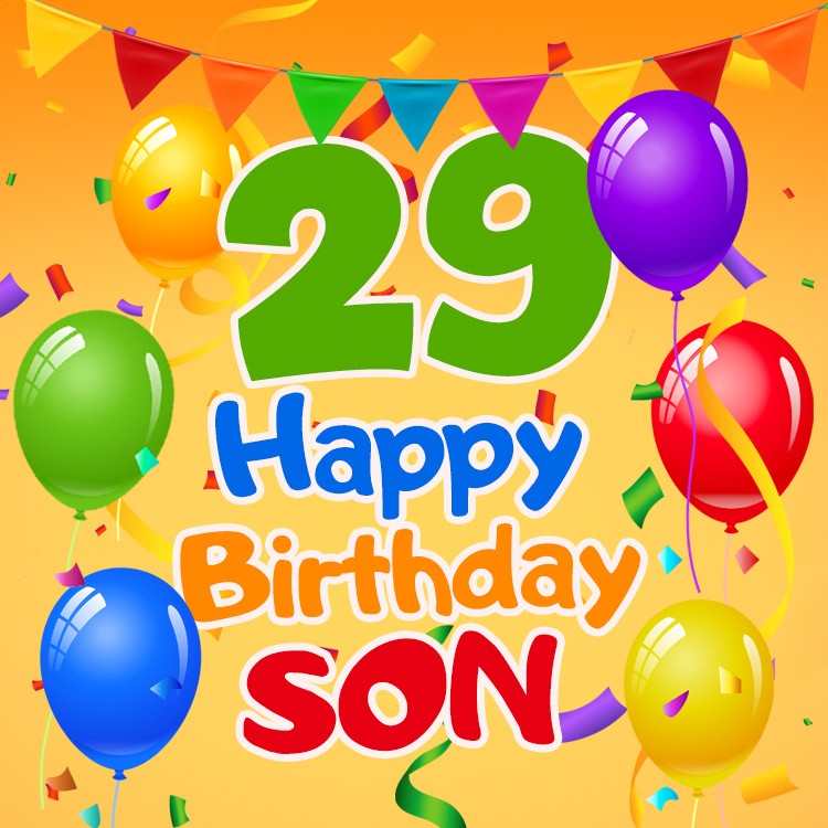 Happy 29th Birthday Son Image (square shape image)