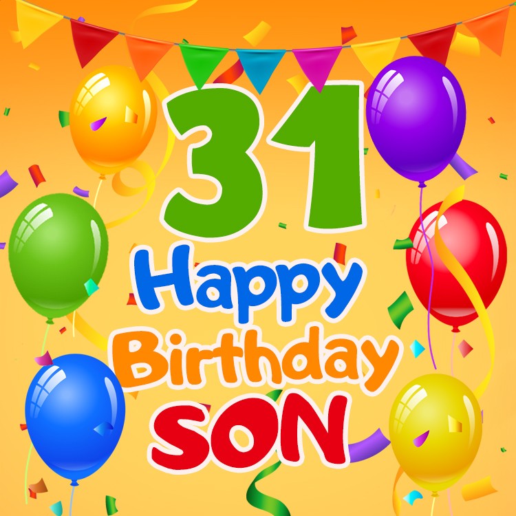 Happy 31st Birthday Son Beautiful Image (square shape image)