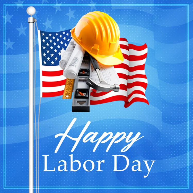 Happy Labor Day Greeting Card (square shape image)