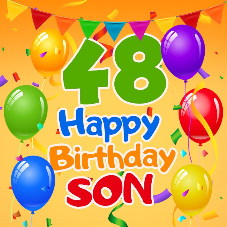 Happy 48th Birthday Son Image (square shape image)