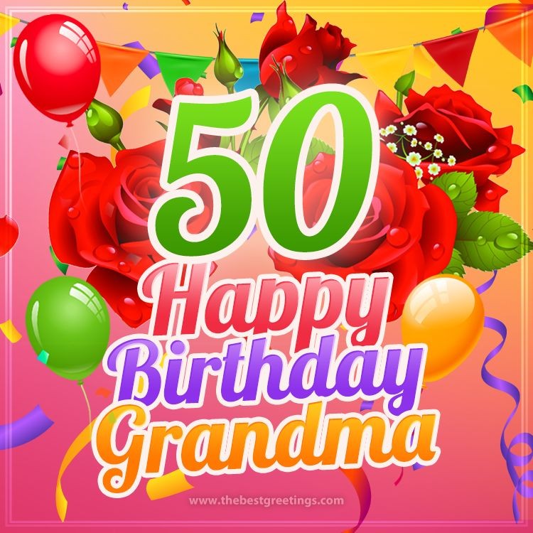 Happy 50th Birthday Grandma Image (square shape image)