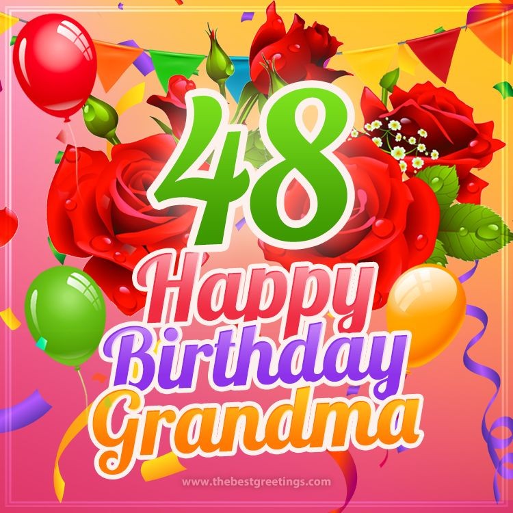 Happy 48th Birthday Gandma Image (square shape image)