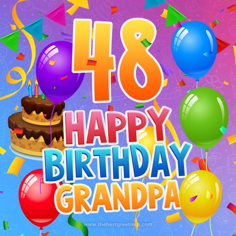 Happy 48th Birthday Gandpa Image (square shape image)