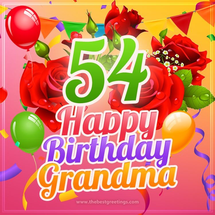 Happy 54th Birthday Grandma Image (square shape image)