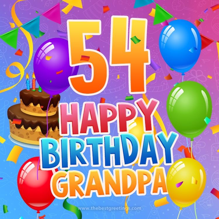 Happy 54th Birthday Grandpa Image (square shape image)