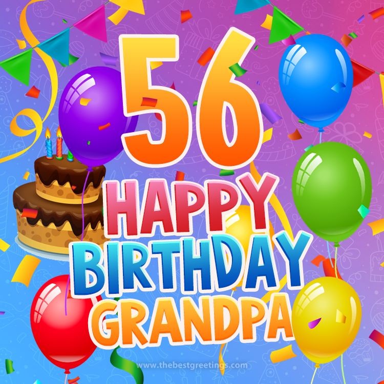 Happy 56th Birthday Grandpa Image (square shape image)