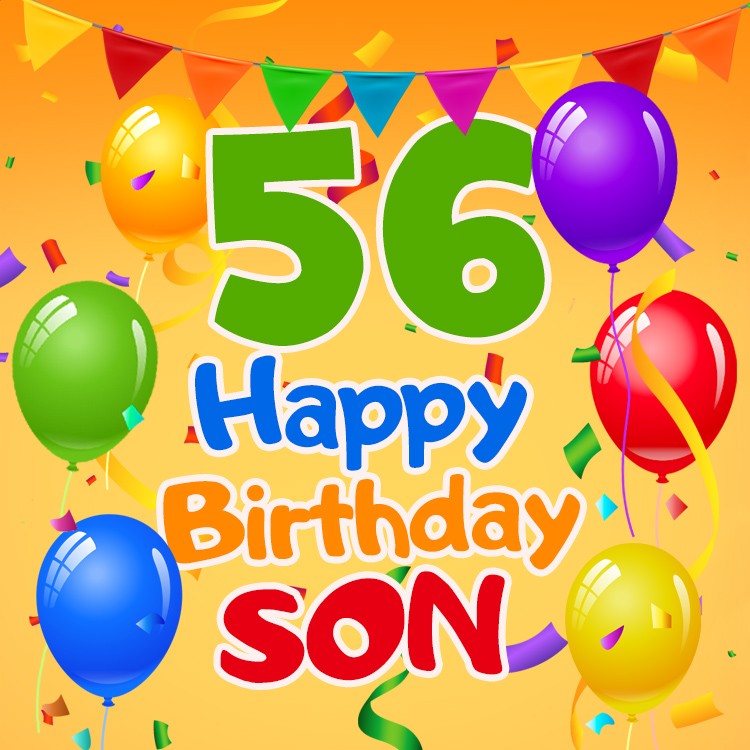 Happy 56th Birthday Son Image (square shape image)