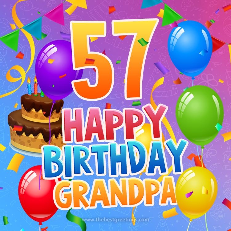 Happy 57th Birthday Grandpa Image (square shape image)