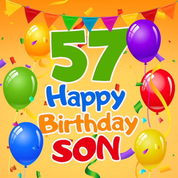 Happy 57th Birthday Son Image (square shape image)