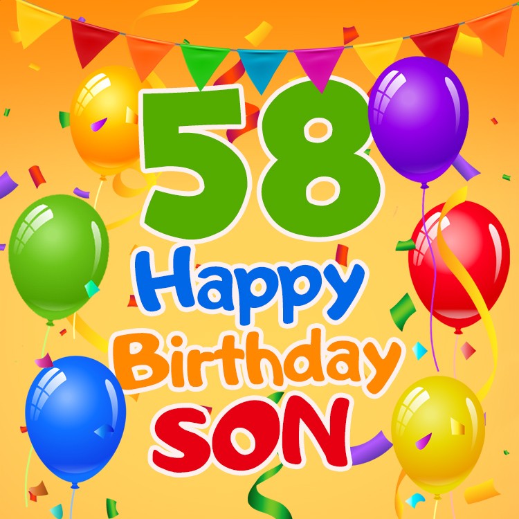 Happy 58th Birthday Son Image (square shape image)