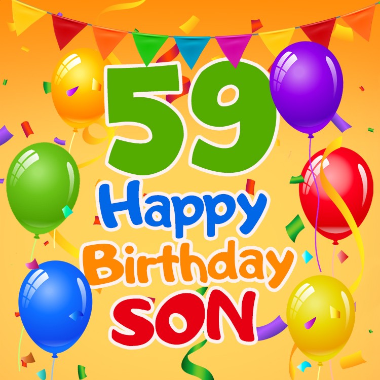 Happy 59th Birthday Son Image (square shape image)