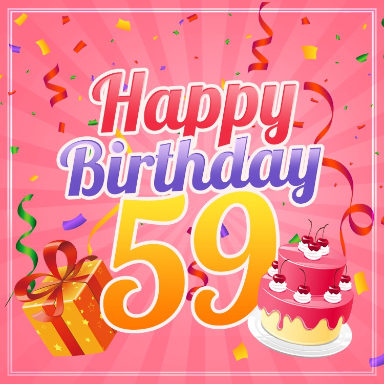 Happy 59th Birthday image for Her (square shape image)