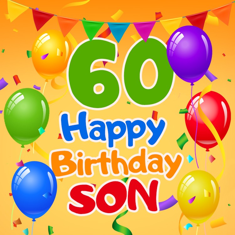 Happy 60th Birthday Son Image (square shape image)