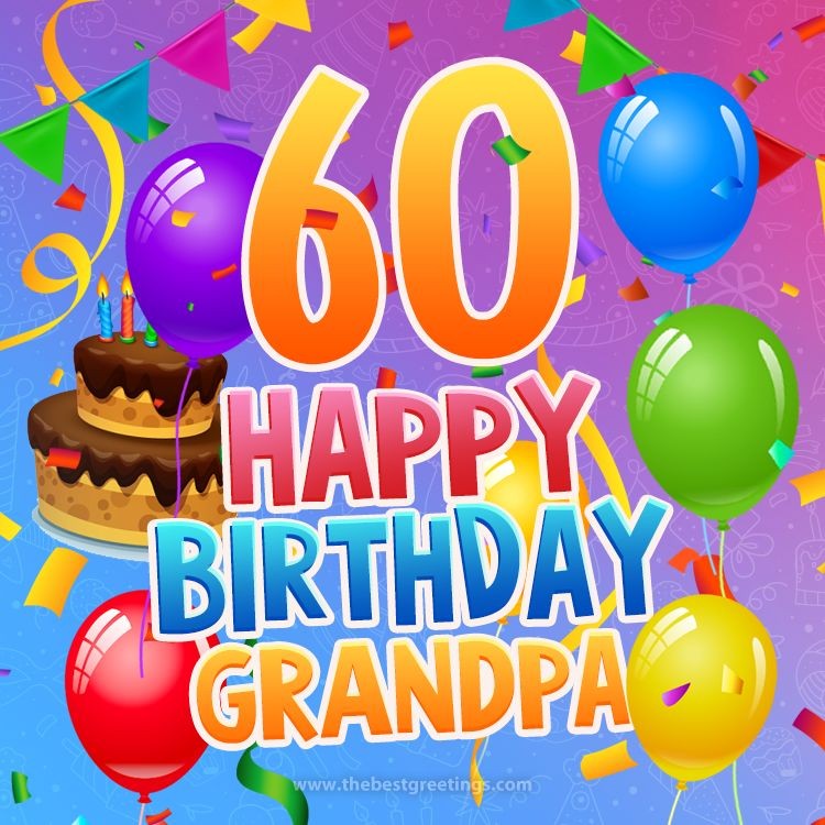 Happy 60th Birthday Grandpa Image (square shape image)