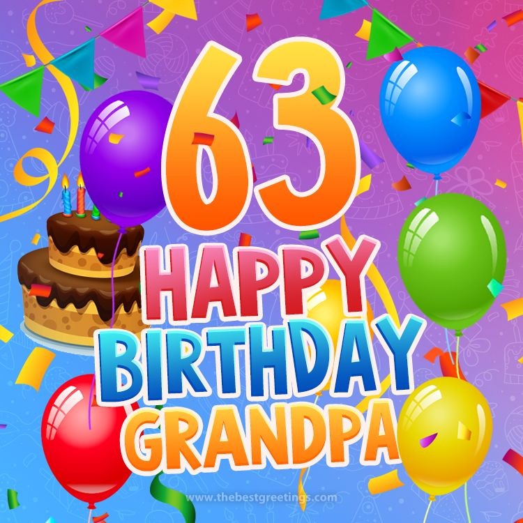 Happy 63rd Birthday Grandpa Image (square shape image)