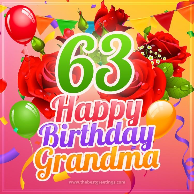 Happy 63rd Birthday Grandma Image (square shape image)