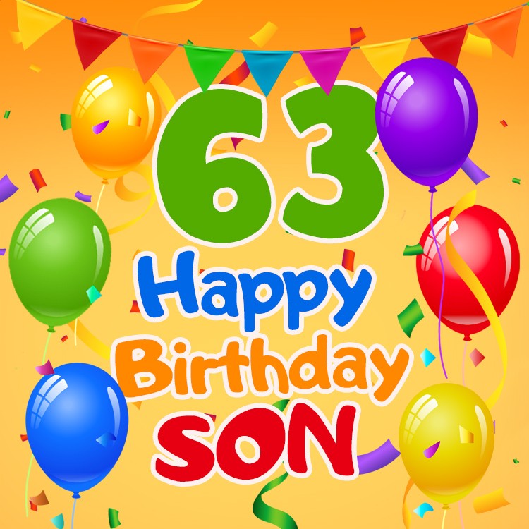 Happy 63rd Birthday Son Image (square shape image)