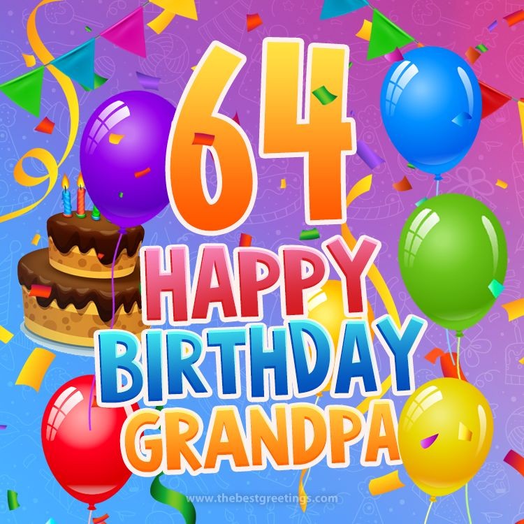 Happy 64th Birthday Grandpa Image (square shape image)