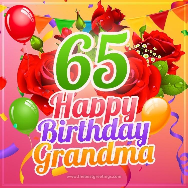 Happy 65th Birthday Grandma Image (square shape image)