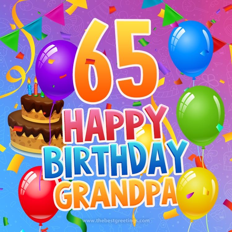 Happy 65th Birthday Grandpa Image (square shape image)