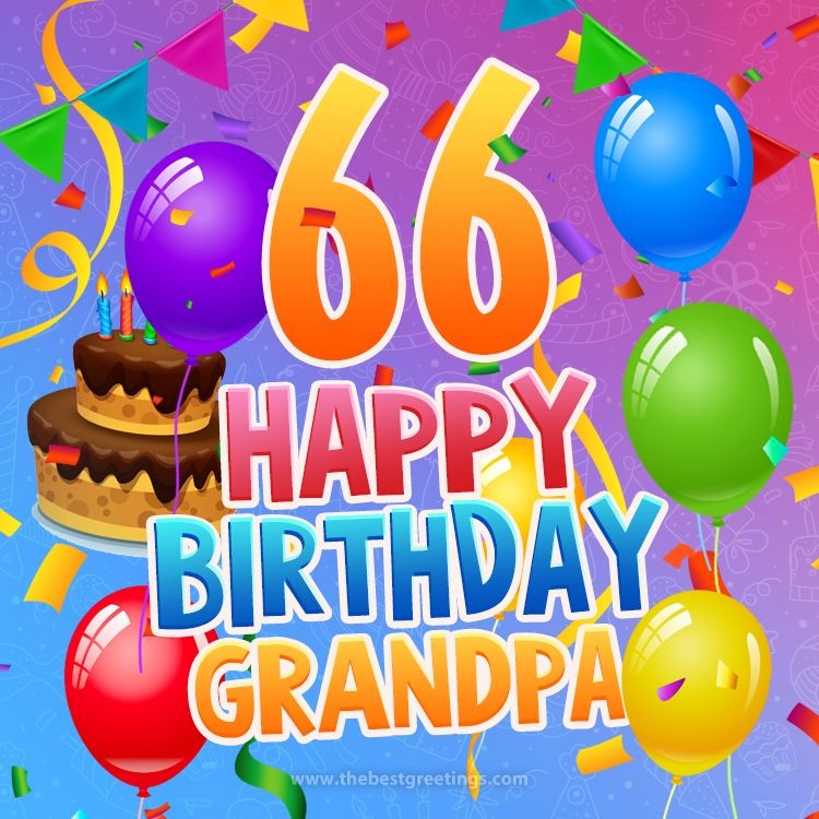 Happy 66th Birthday Grandpa Image (square shape image)