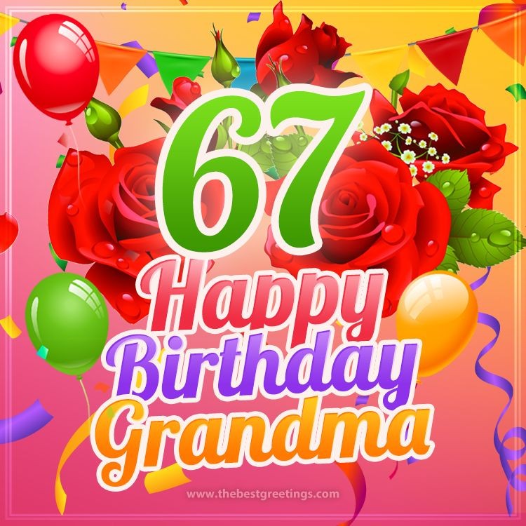 Happy 67th Birthday Grandma Image (square shape image)