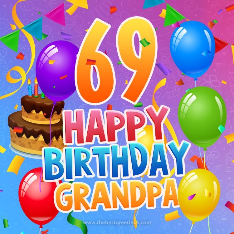 Happy 69th Birthday Grandpa Image (square shape image)