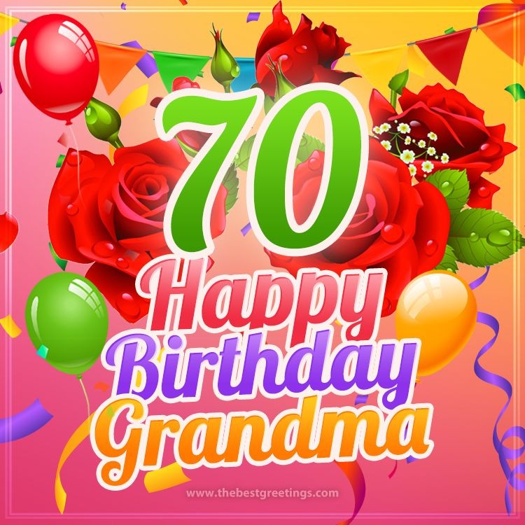 Happy 70th Birthday Grandma Image (square shape image)