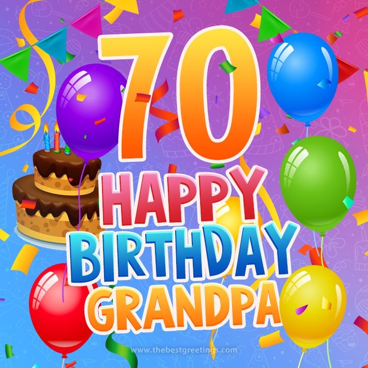 Happy 70th Birthday Grandpa Image (square shape image)