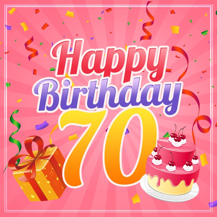 Happy 70th Birthday picture for Her (square shape image)