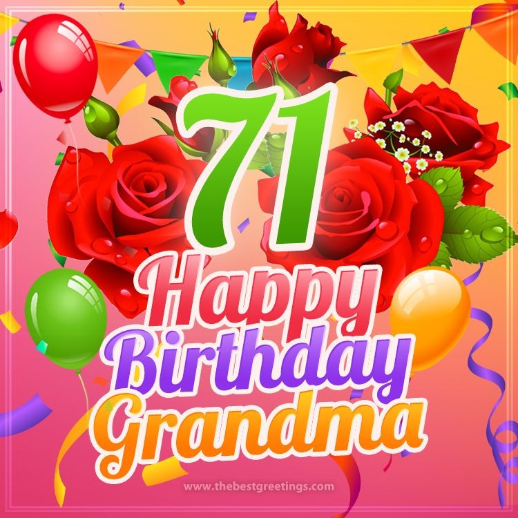 Happy 71st Birthday Grandma Image (square shape image)