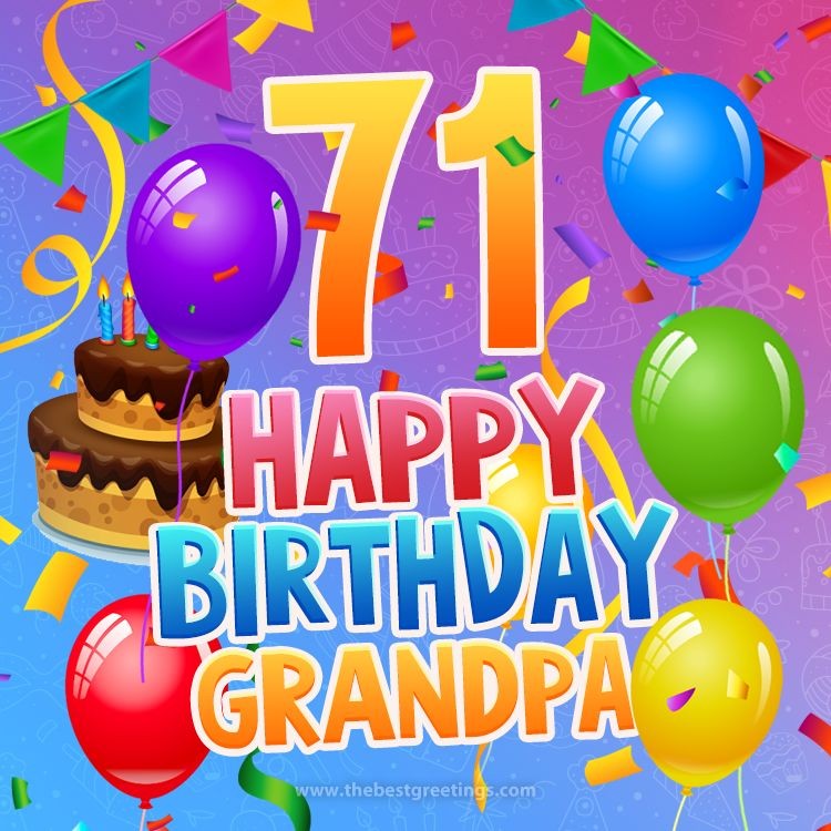 Happy 71st Birthday Grandpa Image (square shape image)