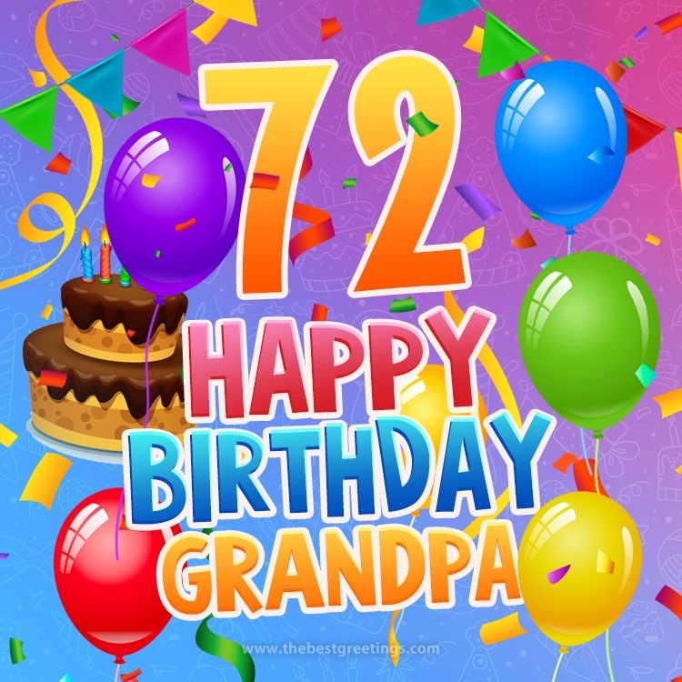 Happy 72nd Birthday Grandpa Image (square shape image)