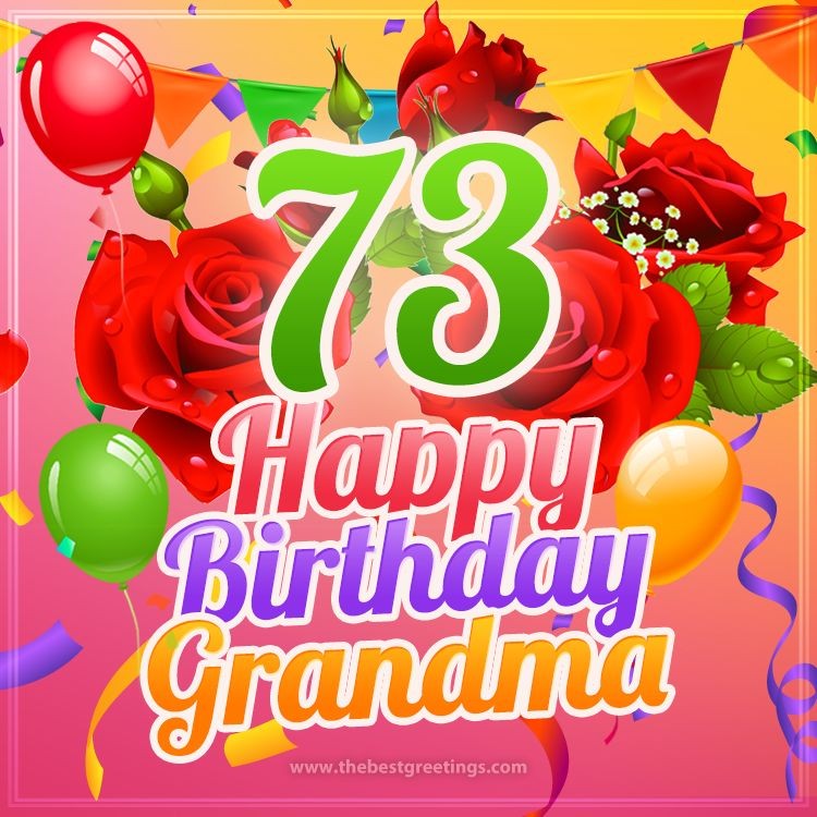 Happy 73rd Birthday Grandma Image (square shape image)