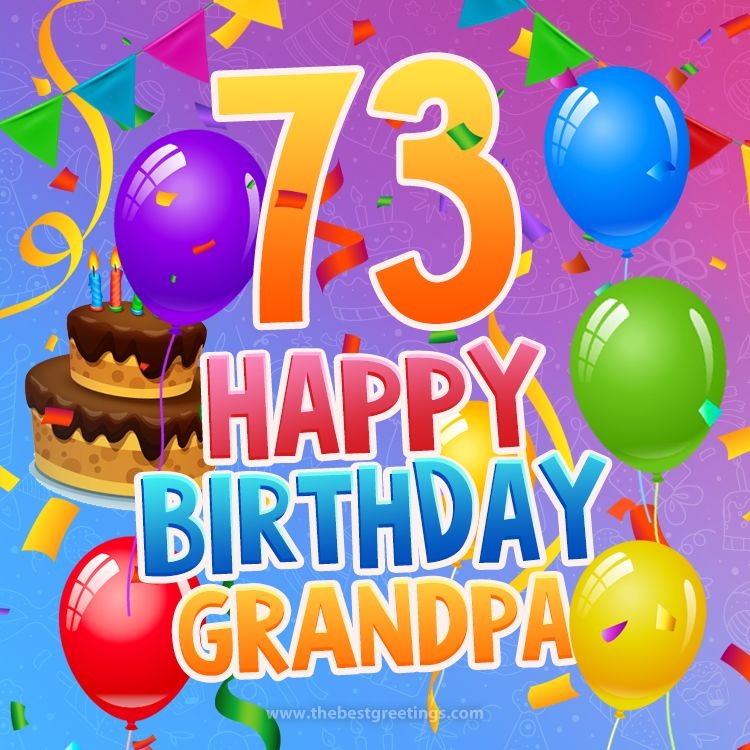 Happy 73rd Birthday Grandpa Image (square shape image)