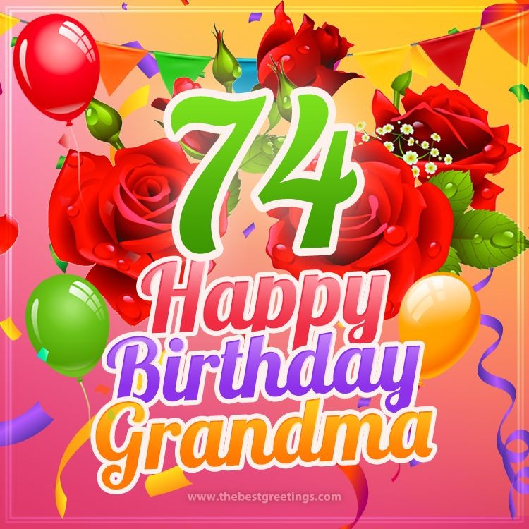 Happy 74th Birthday Grandma Image (square shape image)