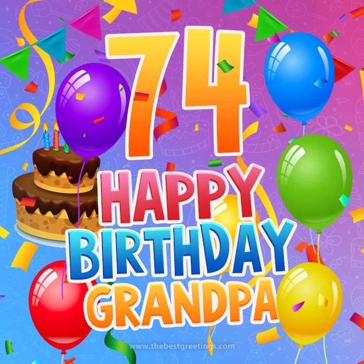 Happy 74th Birthday Grandpa Image (square shape image)