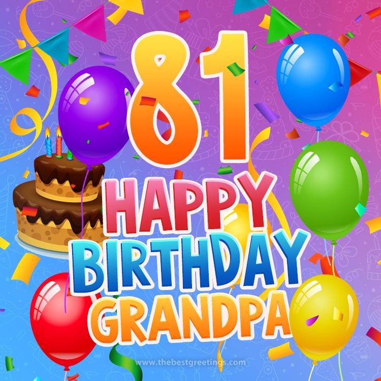 Happy 81st Birthday Grandpa Image (square shape image)