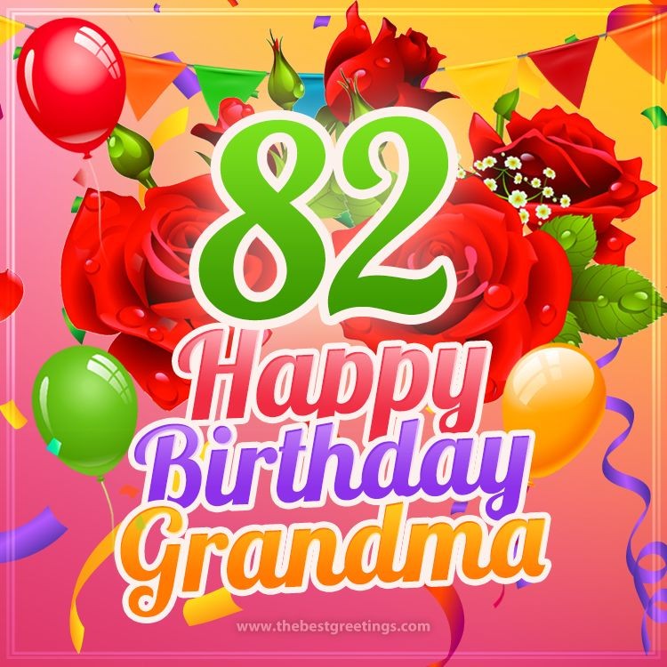 Happy 82nd Birthday Grandma Image (square shape image)