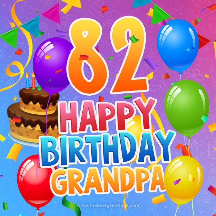 Happy 82nd Birthday Grandpa Image (square shape image)