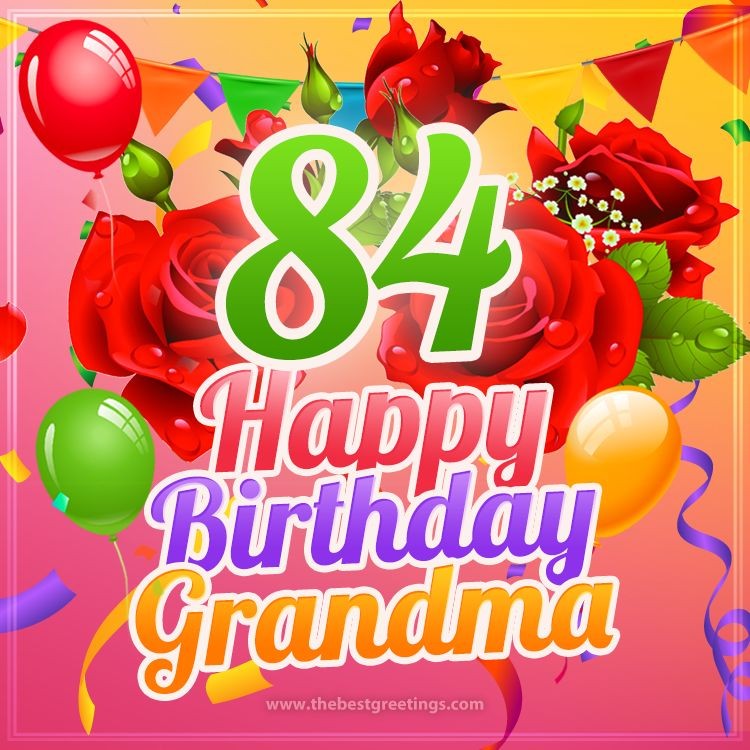 Happy 84th Birthday Grandma Image (square shape image)