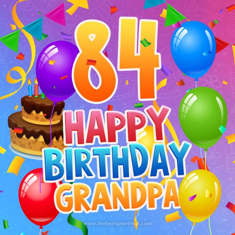 Happy 84th Birthday Grandpa Image (square shape image)