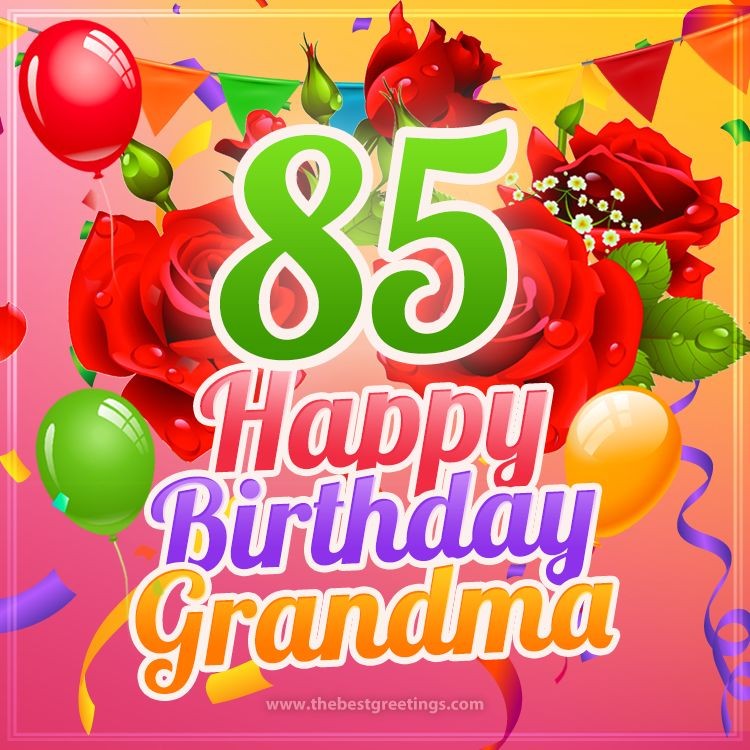 Happy 85th Birthday Grandma Image (square shape image)