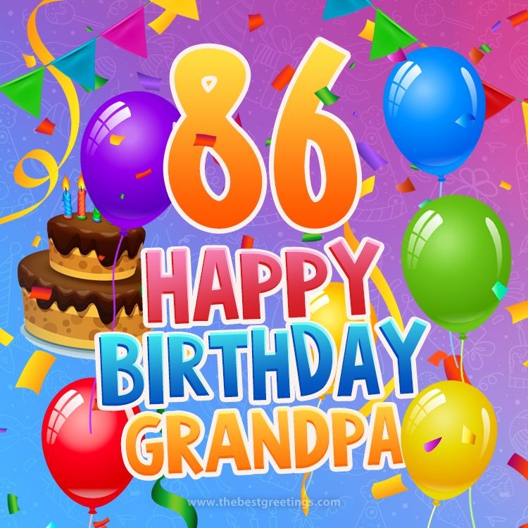 Happy 86th Birthday Grandpa Image (square shape image)