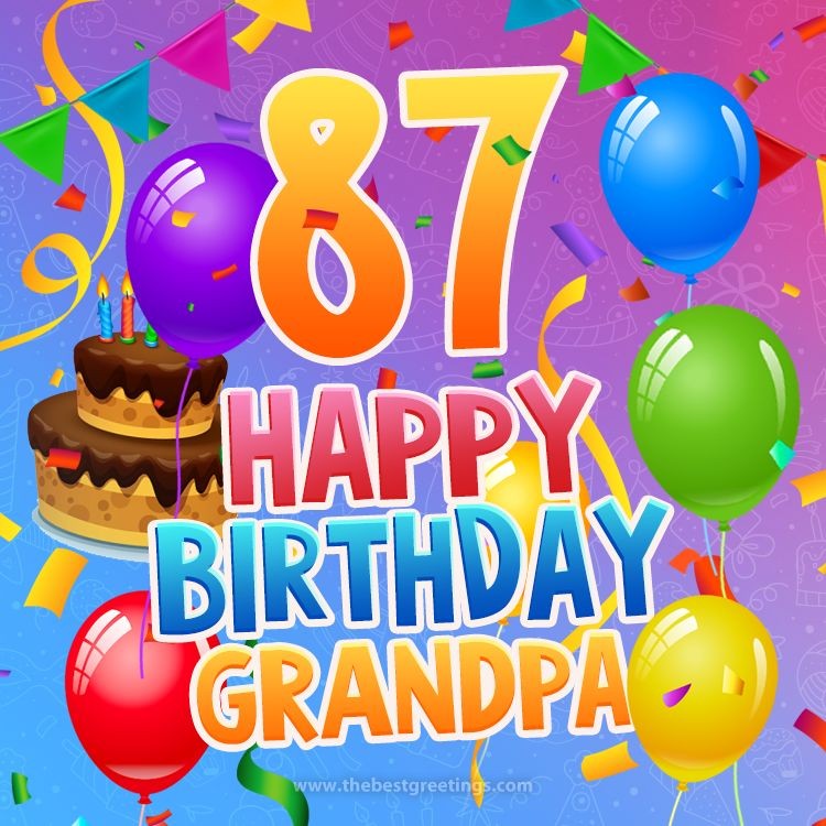 Happy 87th Birthday Grandpa Image (square shape image)