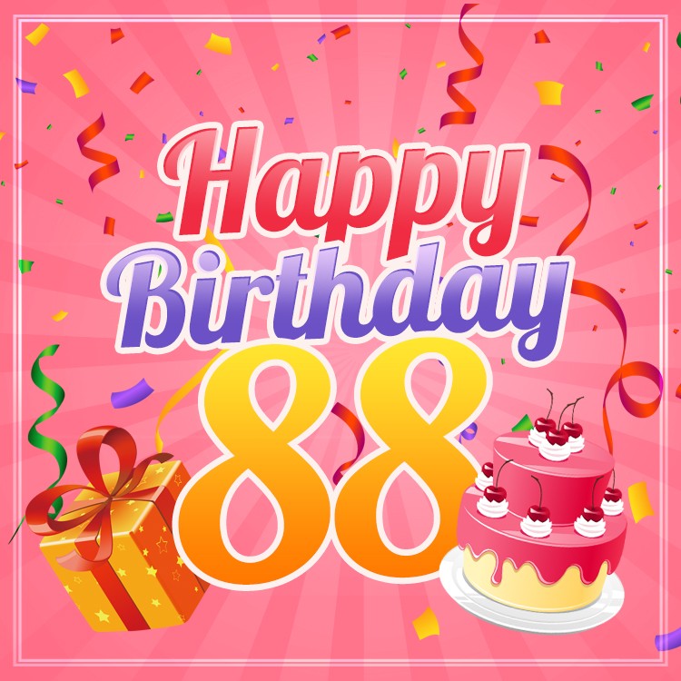 Happy 88th Birthday picture for Her (square shape image)