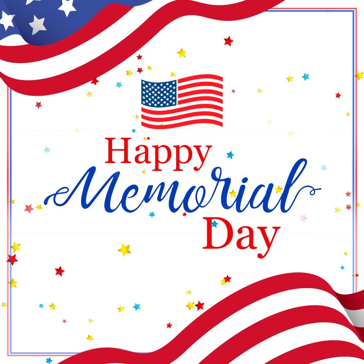 Happy Memorial Day card (square shape image)