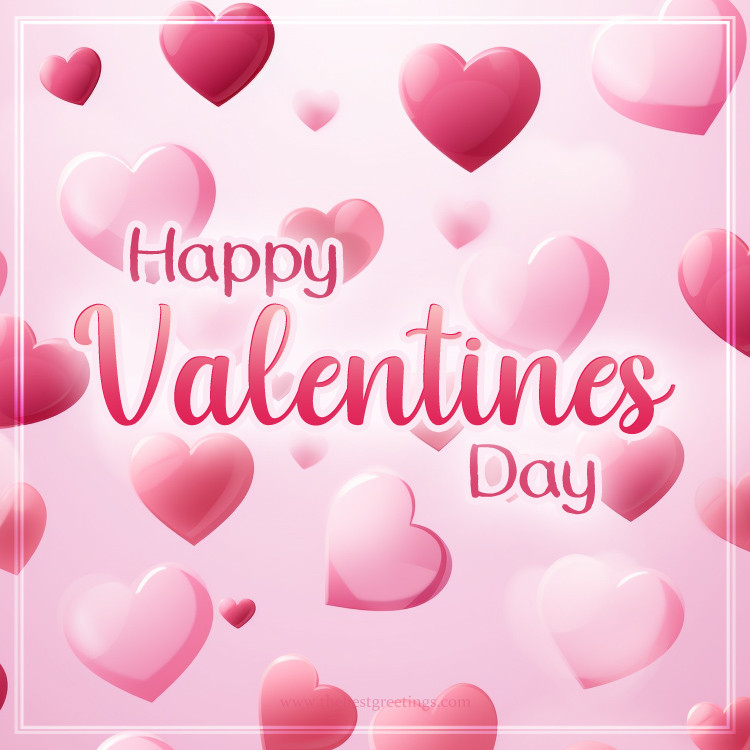Happy Valentine's Day Image with hearts (square shape image)